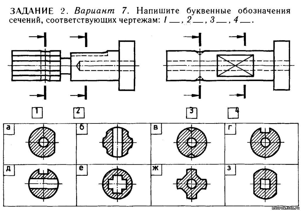 карточки-задания по черчению