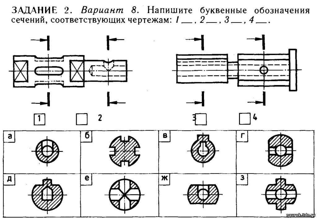 карточки-задания по черчению