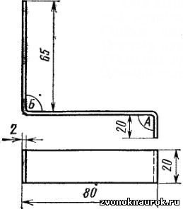 Пример гибки полосового металла под углом